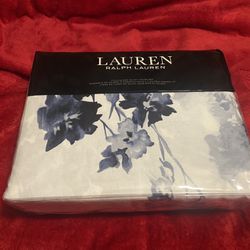 NEW Ralph Lauren Flora Floral QUEEN/ FULL Duvet Cover Set Pillow Shams 3PCs Blue Multi $270