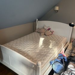 White Bed Frame And Mattress