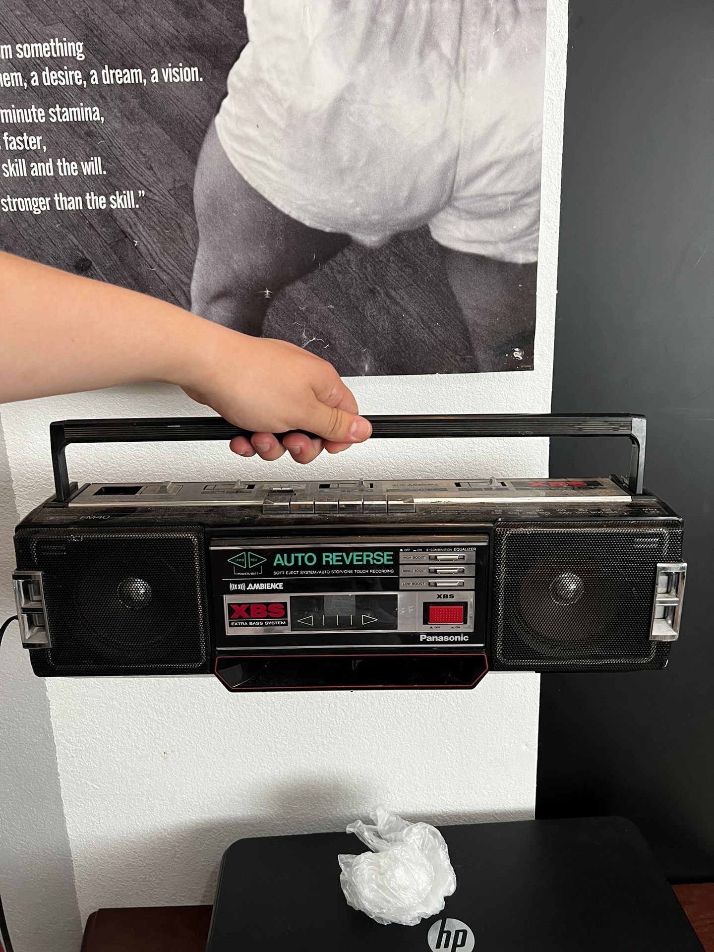 Vintage Panasonic RX-FM40 XBS AM/FM Radio Cassette Recorder Player Boombox