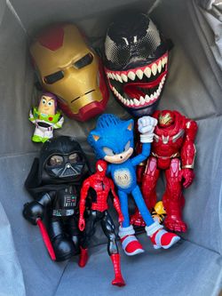 Huge Mixed Action Figure Toy Lot Marvel DC Disney Pixar Mario Sonic Spider-Man Batman