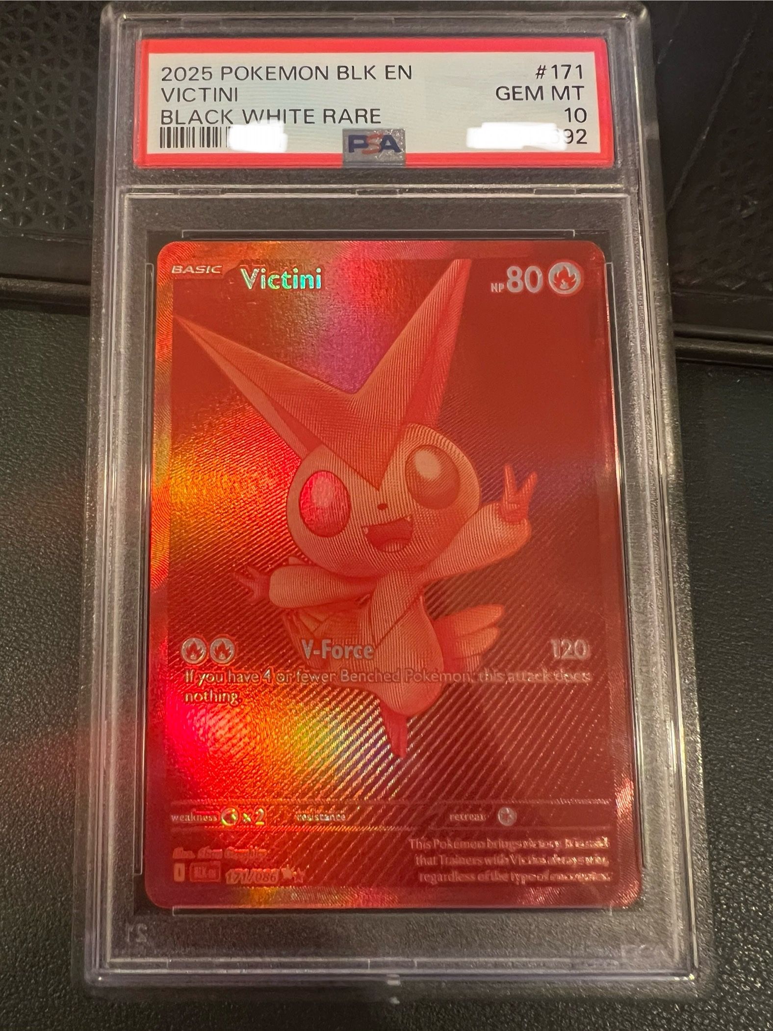 Red Victini 2025 Black Bolt #171 PSA 10