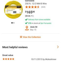 Cerrowire 12/2 NM/B 250 FT 