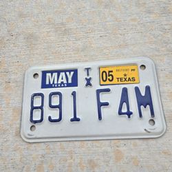 Vintage Motorcycle License Plate 