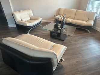 ✨ Italian Leather Living Room Set – Modern & Elegant ✨