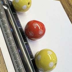 Red And Yellow Macrame Beads