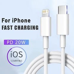 2 Meter 20W PD Durable Charging Cable For IPhone 8-13 Series Ipad, Type C To Lightning Cable