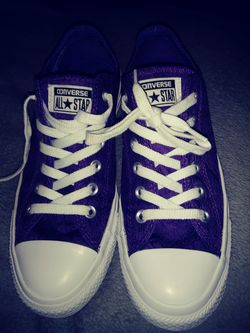 Women's CONVERSE Chuck Taylor ALL STAR Purple Lace Athletic Shoes 546233F NEW Size 8