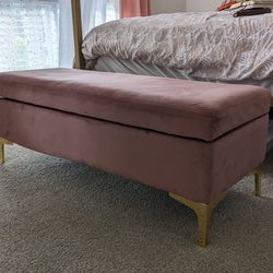 Move Out Sale: Blush Pink Bench With Storage