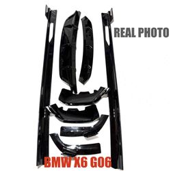 BMW X6 G06 FULL KIT A TYPE 2019+ GLOSS BLACK FRONT LIP DIFFUSER SIDE SKIRTS
