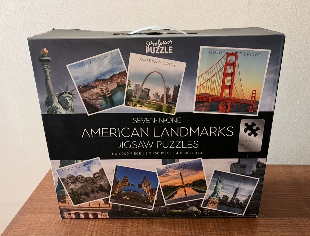 7 Pack of Jigsaw Puzzles - American Landmarks Theme