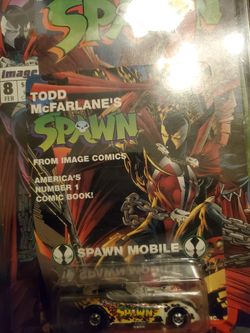 Collectable Spawn Comic With Spawn Mobile Hot Wheel Car