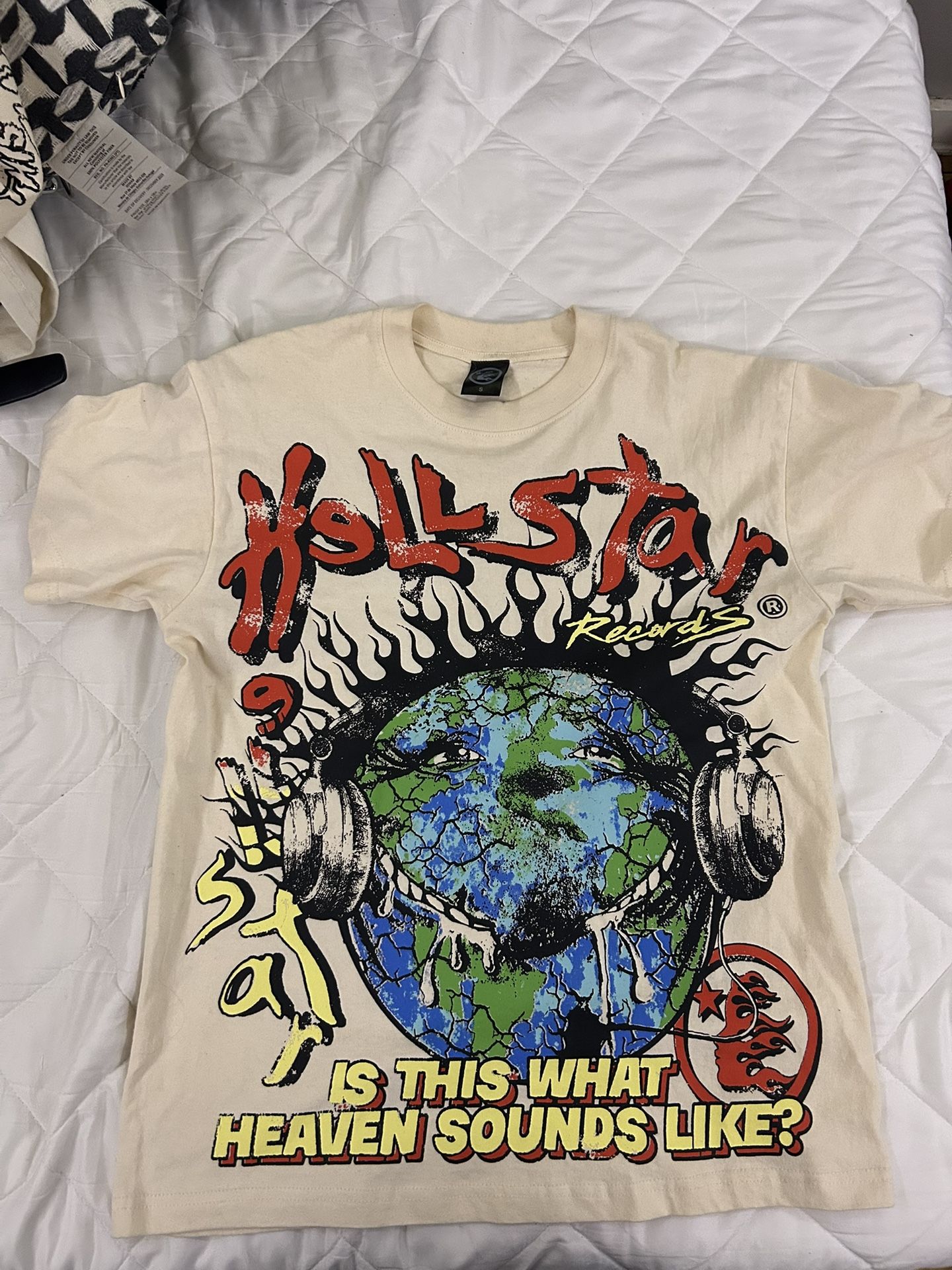 hellstar records cream shirt