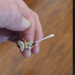 New 10 KT DIAMOND BUTTERFLY RING SIZE 6 1/2