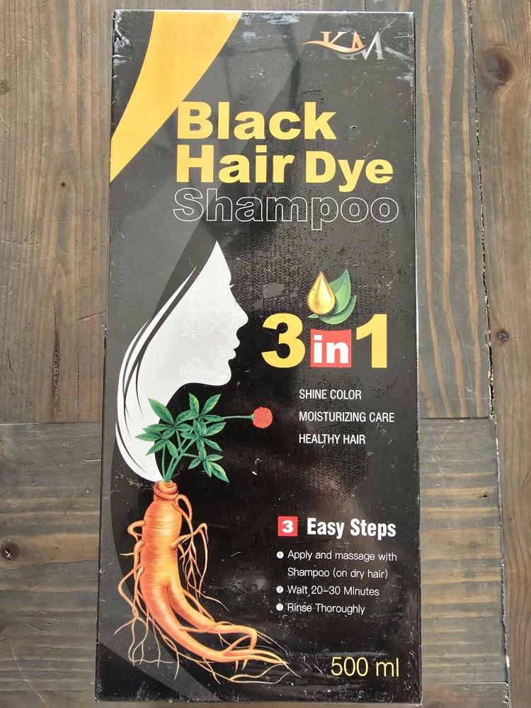 Black Hair Dye Shampoo 3 In 1 Shine Color