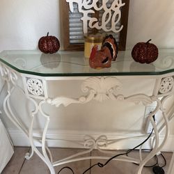 Glass And iron Table