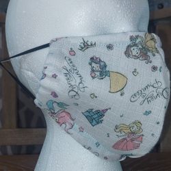 Adult Disney Princess 3 Layer Pocket ,100% Cotton W/ Nasal Wire
