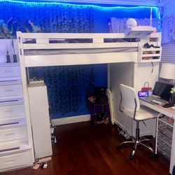 Kid’s Bunk Bed With Storage & Desk