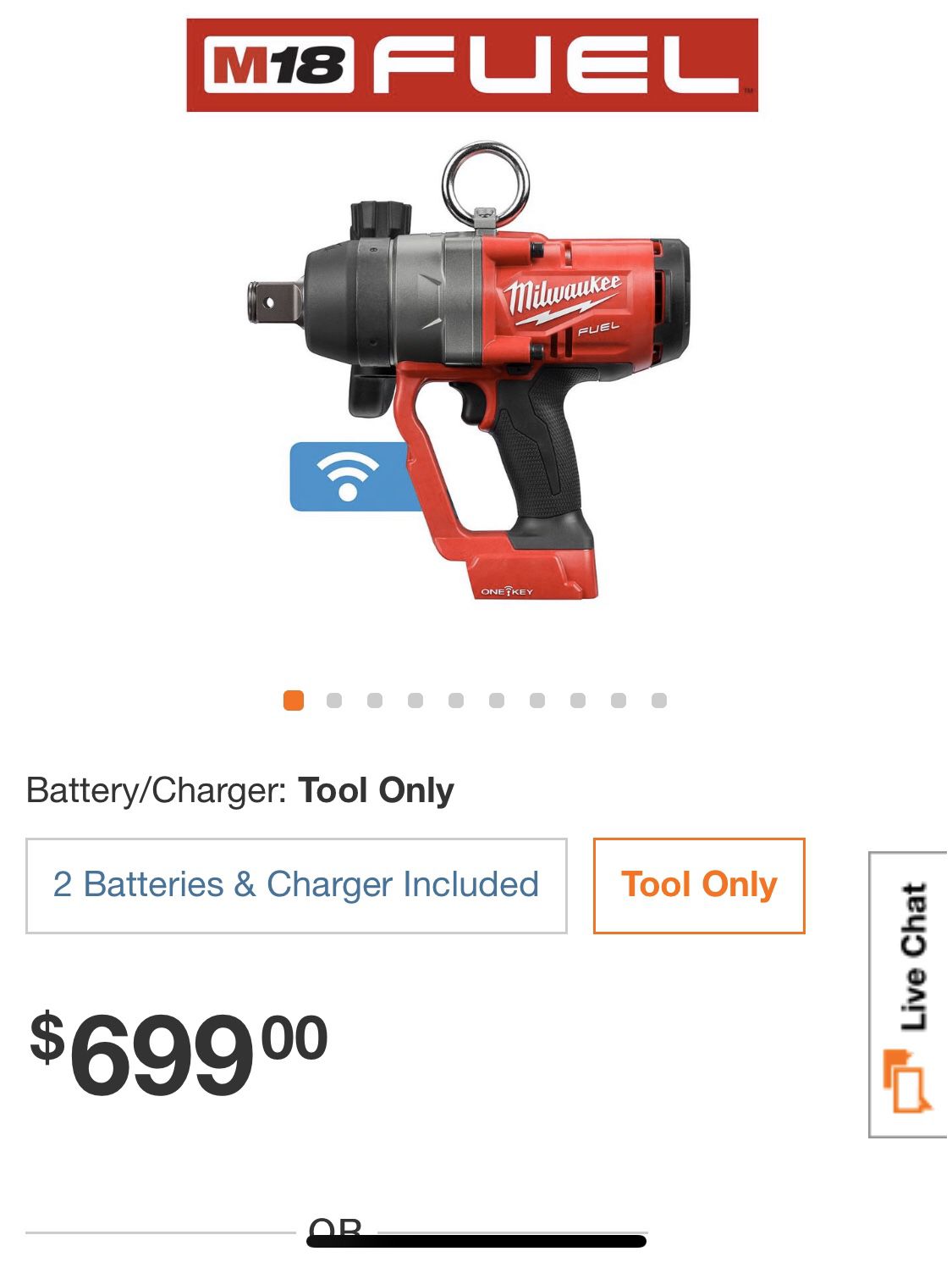 M18 ONE-KEY FUEL 18-Volt Lithium-Ion Brushless Cordless 1 in. Impact Wrench with Friction Ring M18 18-Volt Lithium-Ion HIGH OUTPUT XC 8.0Ah Battery