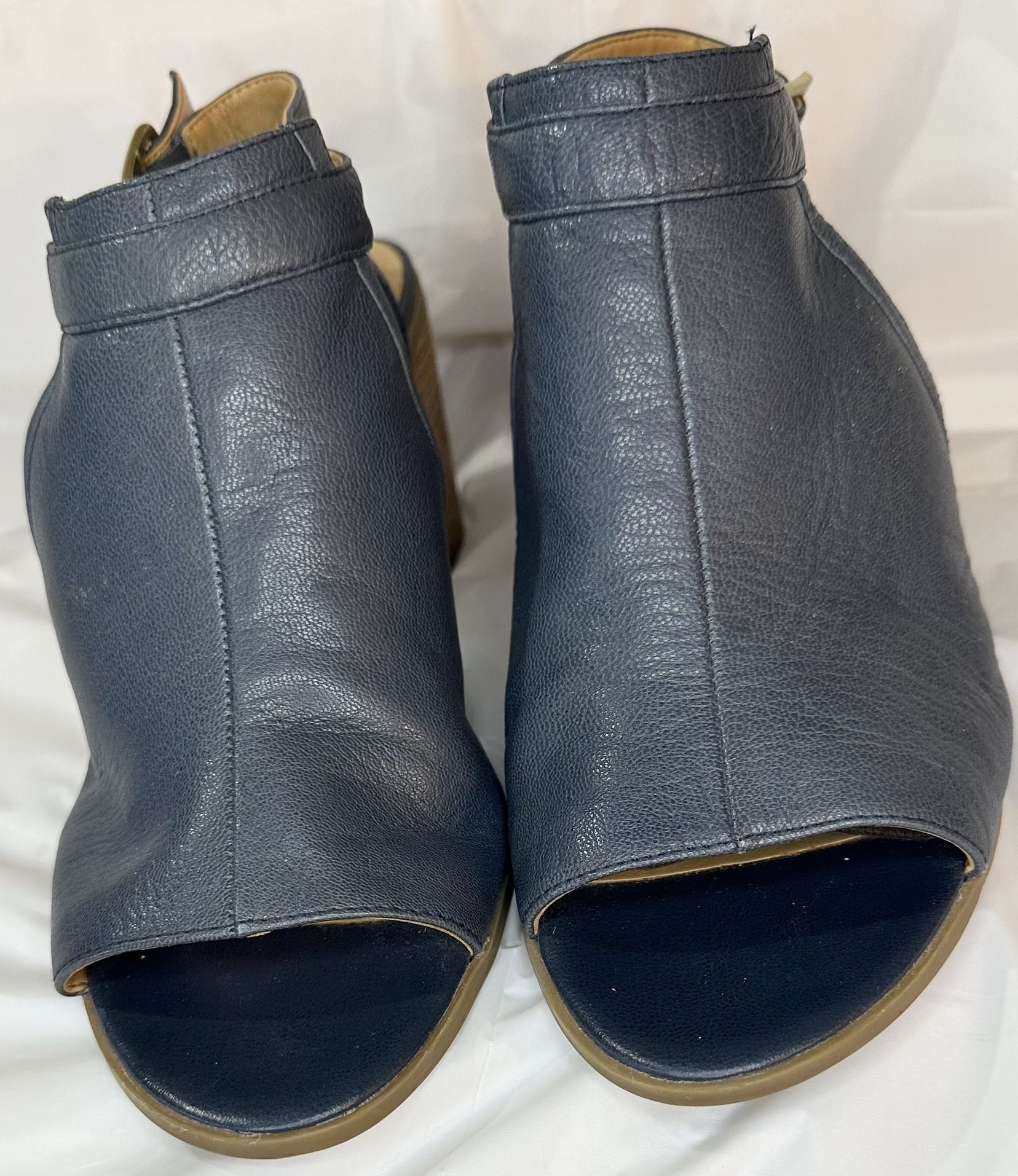 Franco Sarto Women's Blue Leather Slingback Booties Size 10M