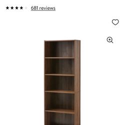 Mainstays 71" 5 Shelf Bookcase, Canyon Walnut