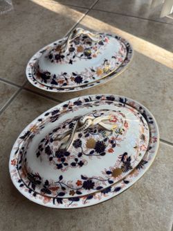 200+ YEARS OLD Pair Antique Coalport AD 1750 A.B. Daniell & Son Porcelain