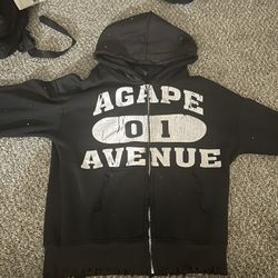 agape avenue black and white hoodie small