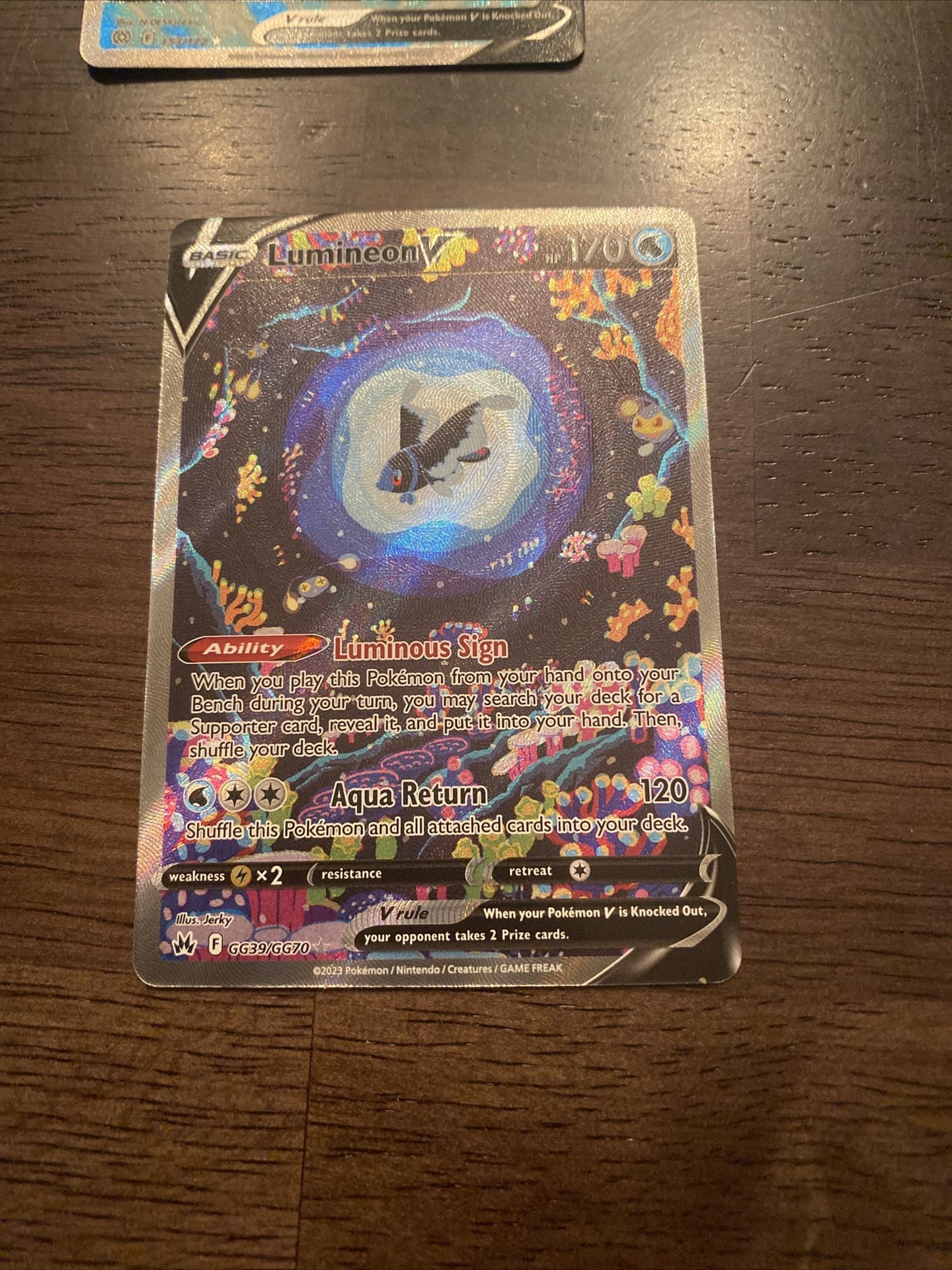 Pokemon Card TCG - Lumineon V GG39/GG70 Ultra Rare - Crown Zenith - Near Mint