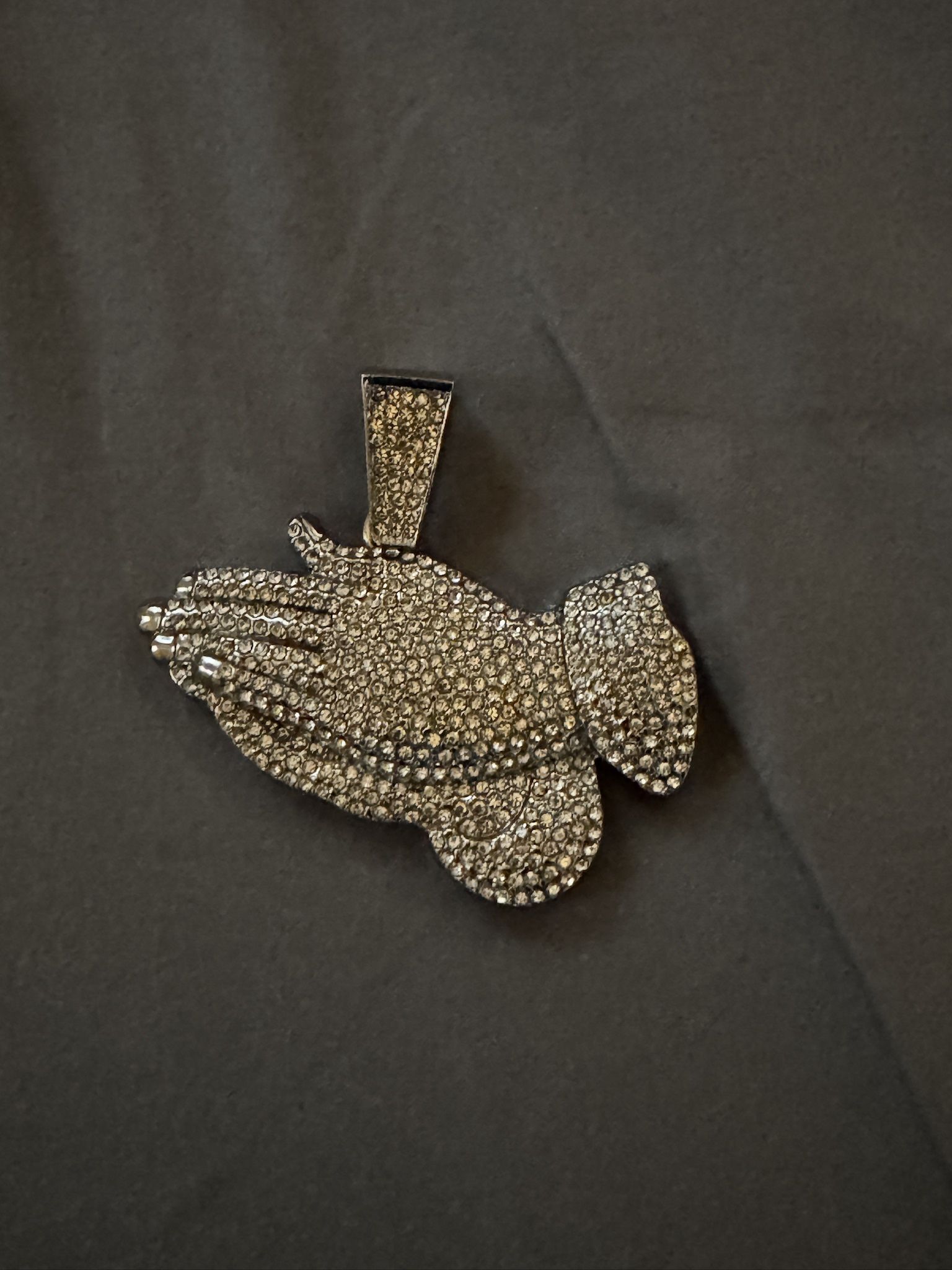 Diamond Prayer Hand Charm