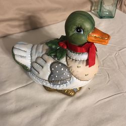 Lefton Patchwork Christmas Duck #01(contact info removed)