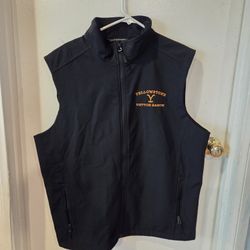 Black Soft Shell Vest with a "Yellowstone Y Dutton Ranch" logo