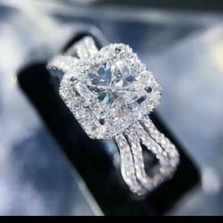 Luxury Exquisite 4.37 CT. Moissanite Diamond Bridal Proposal Size 5 WeddingBand 