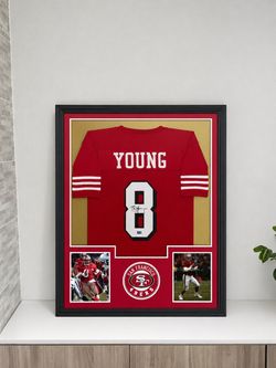 Steve Young San Francisco 49ers #8 Autographed Framed Jersey Radtke COA