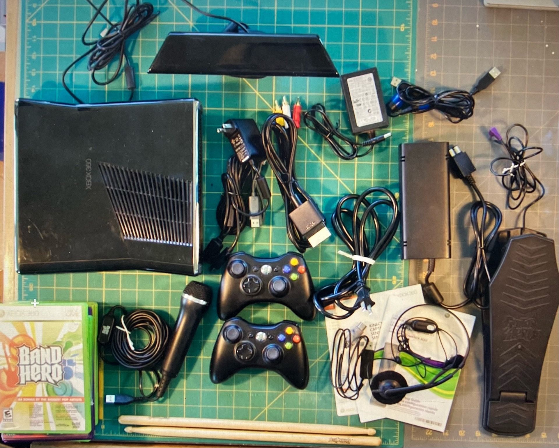 XBox 360 S console with accessories and 7 games