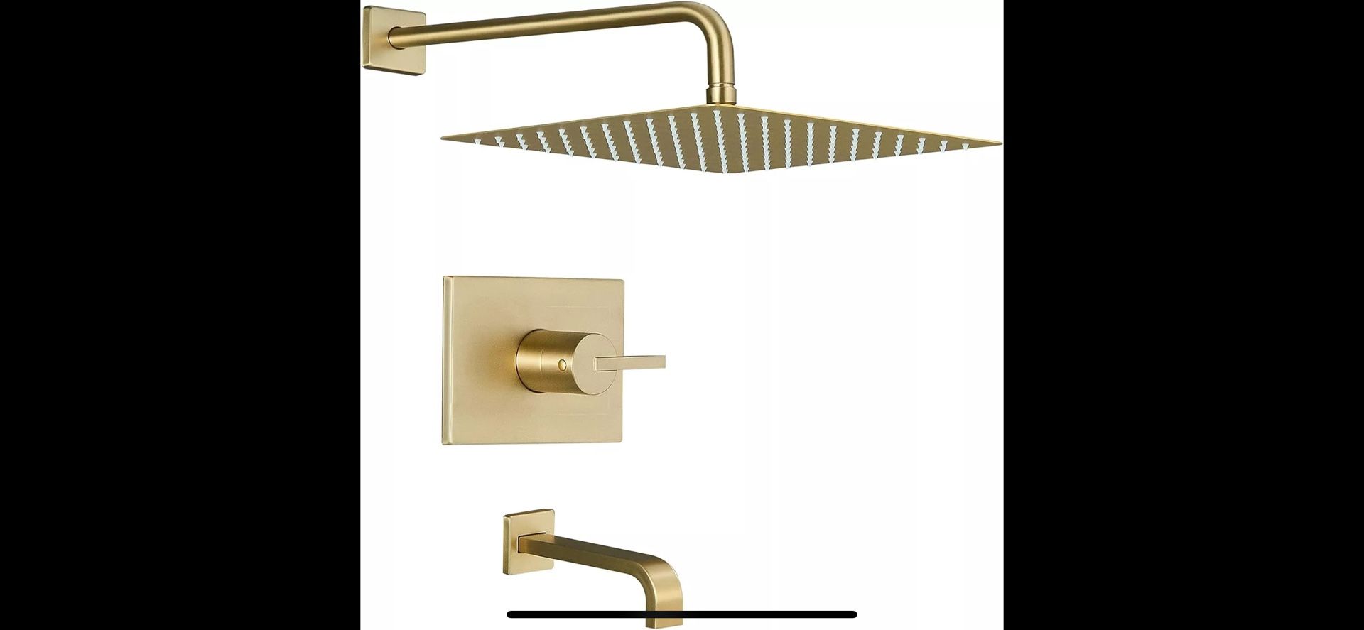 Brushed Gold Shower Fixture Set (Valve Included),  Gold Shower Head Set