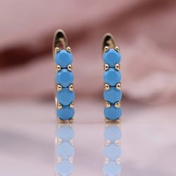 Rose Gold Four Round Blue color Natural Zircon