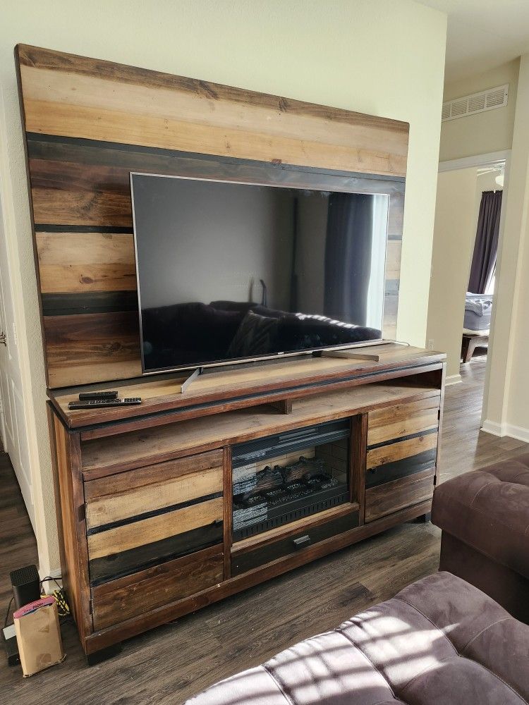 TV Console With Fireplace