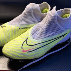 Nike Phantom GX Youth Soccer Cleats Yellow White Soccer Shoes Football Boots