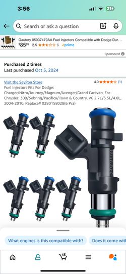SeyPon Fuel Injectors Fits For Dodge: Charger/N