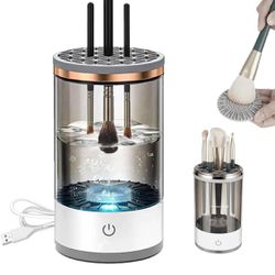 Electric Makeup Brush Cleaner Machine | 2024 Upgrade Cosmetic Brush Cleaner | Automatic Make Up Brush Cleaner Spinner | Deep Cleaning Sonic Technology