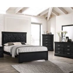 4- Pc Bedroom set Dresser,Mirror  Nightstand (1) Queen size bed frame  Not including Mattress and Box Sp