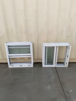 White Aluminum Sliding Windows – Set of 2