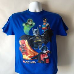 Lego DC Superheroes boys blue short sleeve t-shirt size M