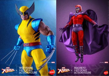 WOLVERINE METTALIC BLUE/YELLOW AND MAGNETO SET 1/6 SCALE