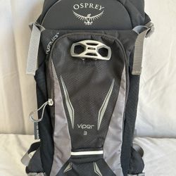 Osprey Viper 3 Hydraulics Hydration Pack, Biking Hiking, Black Grey