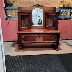 Vintage Vanity Cedar Chest With Mahogany Frame, Circa 1918