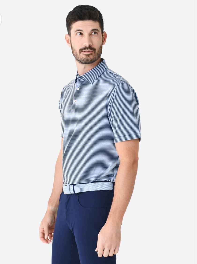 EUC Men’s Peter Millar Summer Comfort Hales Performance Jersey Polo Navy Large