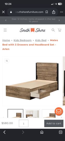 Twin bed with mattress