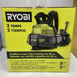 Ryobi 175 Mph 760 CFM 38cc Gas Backpack Leaf Blower