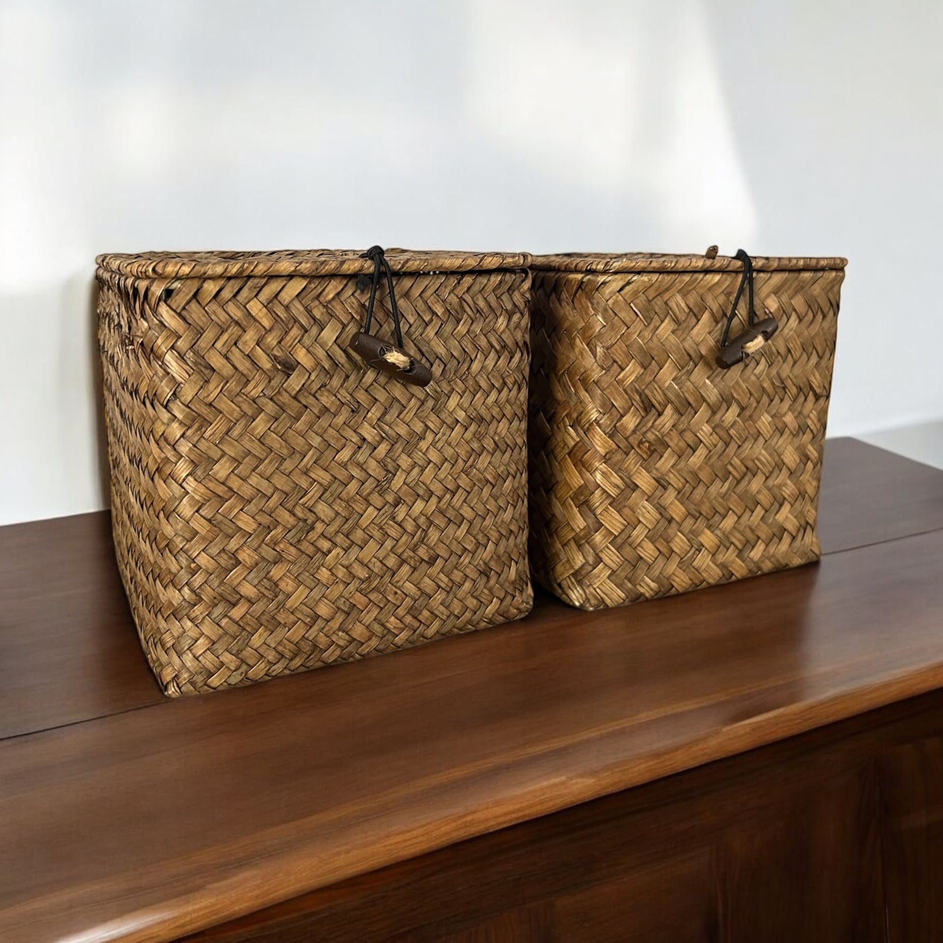 $8 for Brown Woven Square Tissue Box Covers (2)