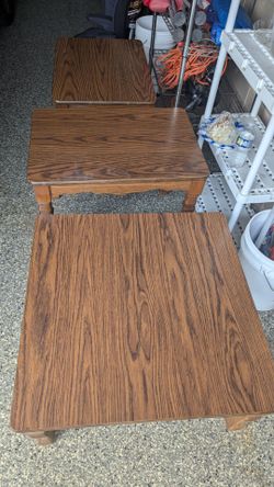 Wood tables? Coffee tables with two end tables